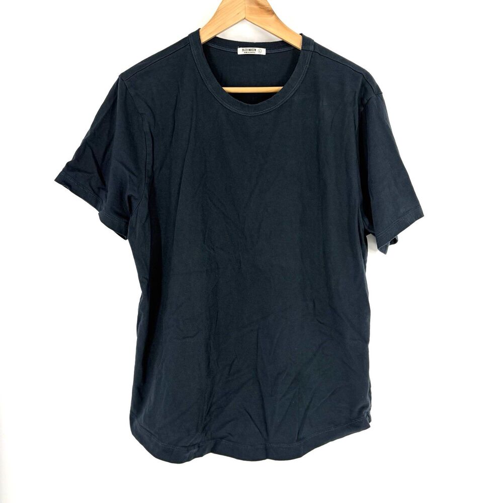 Buck Mason T Shirt Size Large Mens Navy Classic Curved Hem Crewneck Huckberry